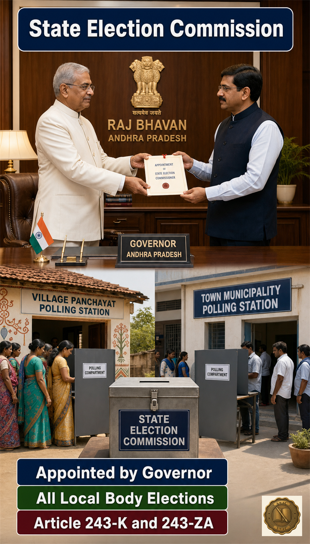 One Governor-appointed referee runs all village and town polls under a single constitutional roof.