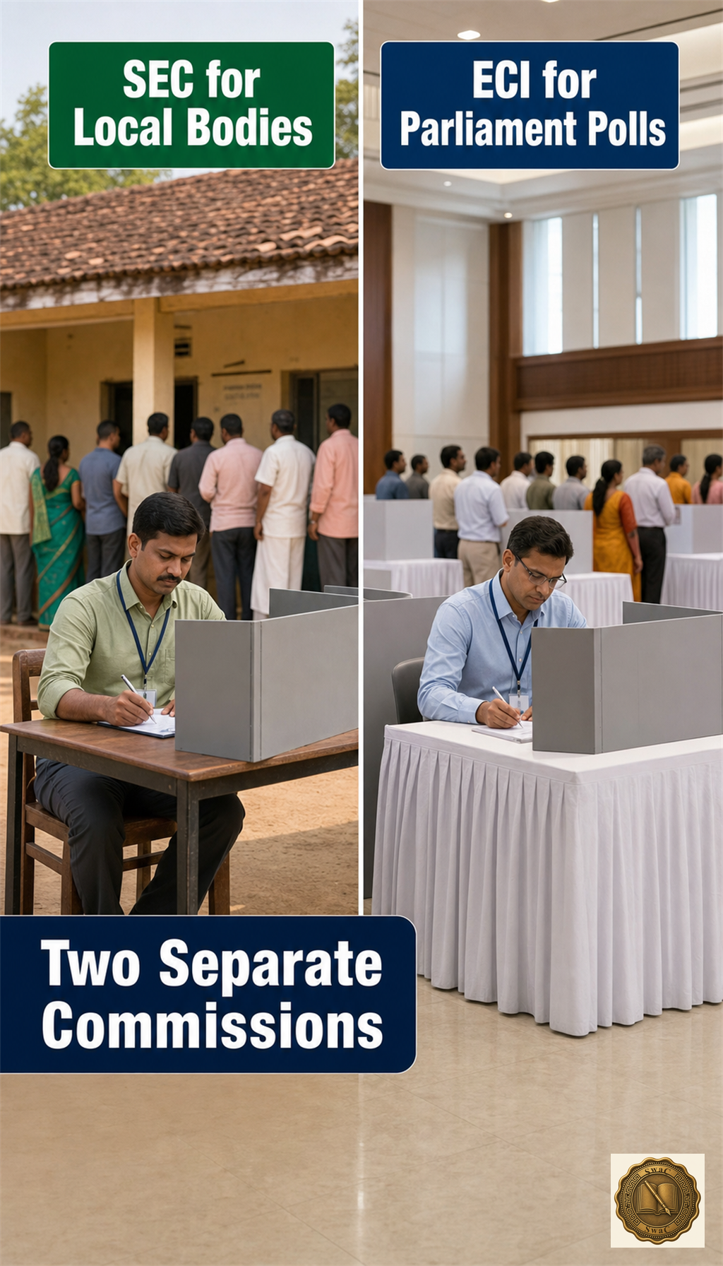 Two separate commissions with non-overlapping jurisdictions — one for the grassroots, one for the higher legislatures.
