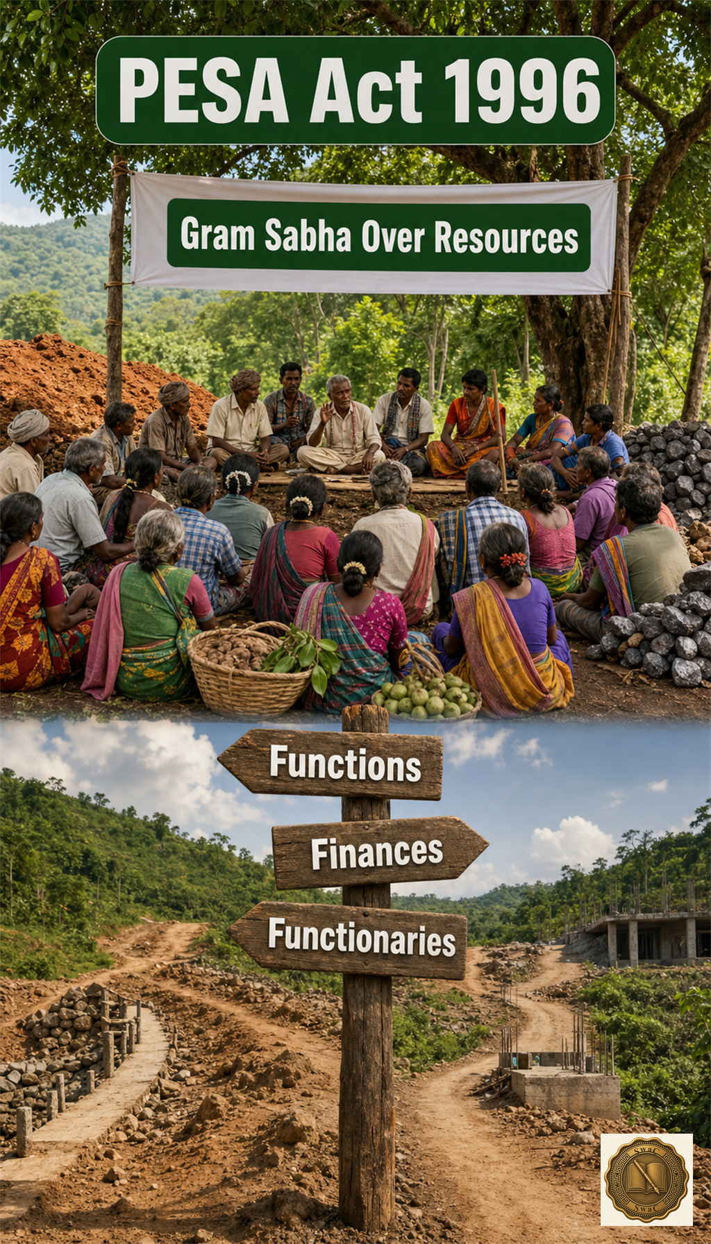 PESA empowers the tribal Gram Sabha over natural resources, but real power waits on devolving Functions, Finances, and Functionaries.