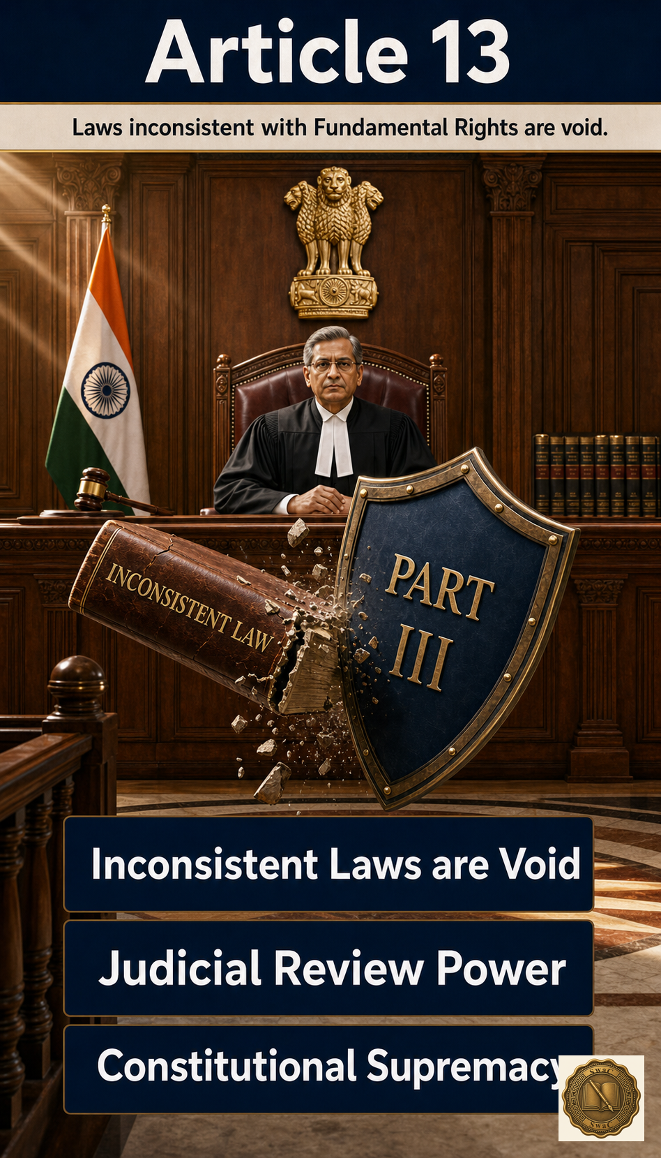 A Supreme Court bench striking down an inconsistent statute that disintegrates upon contact with the Part III shield.