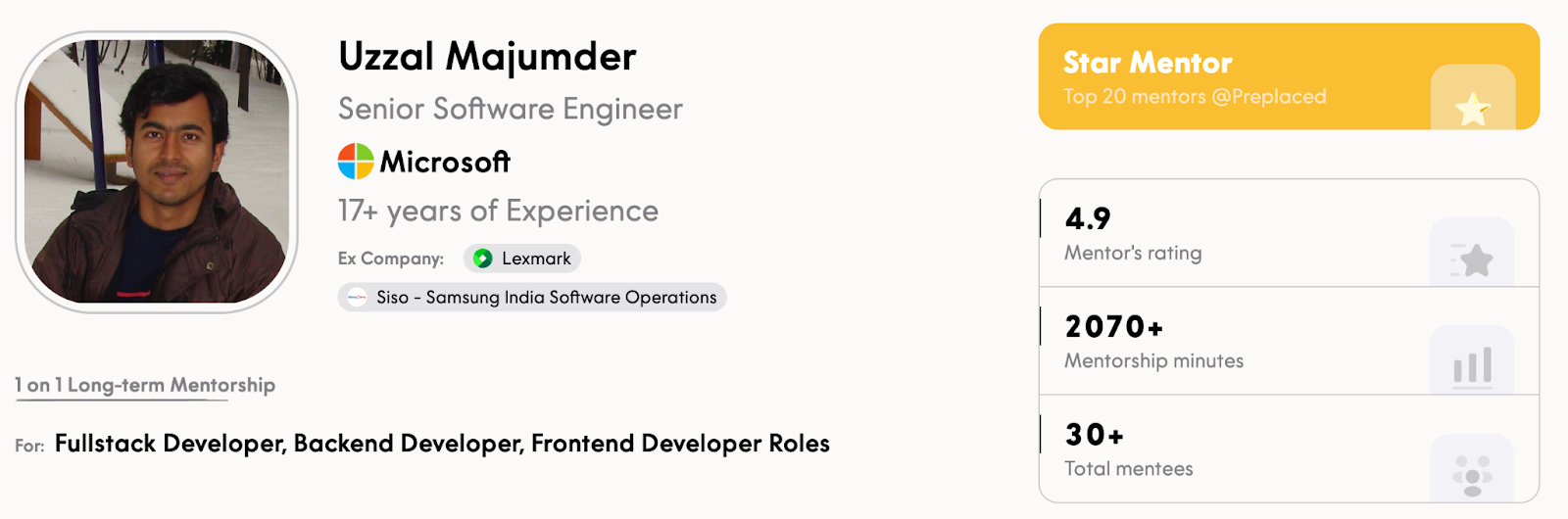 Mentor Profile - Uzzal Majumder