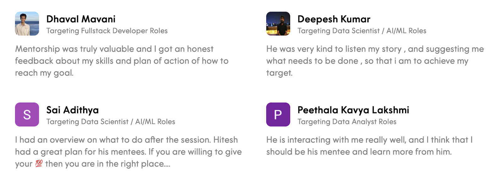 Mentee Reviews - Hitesh Hinduja