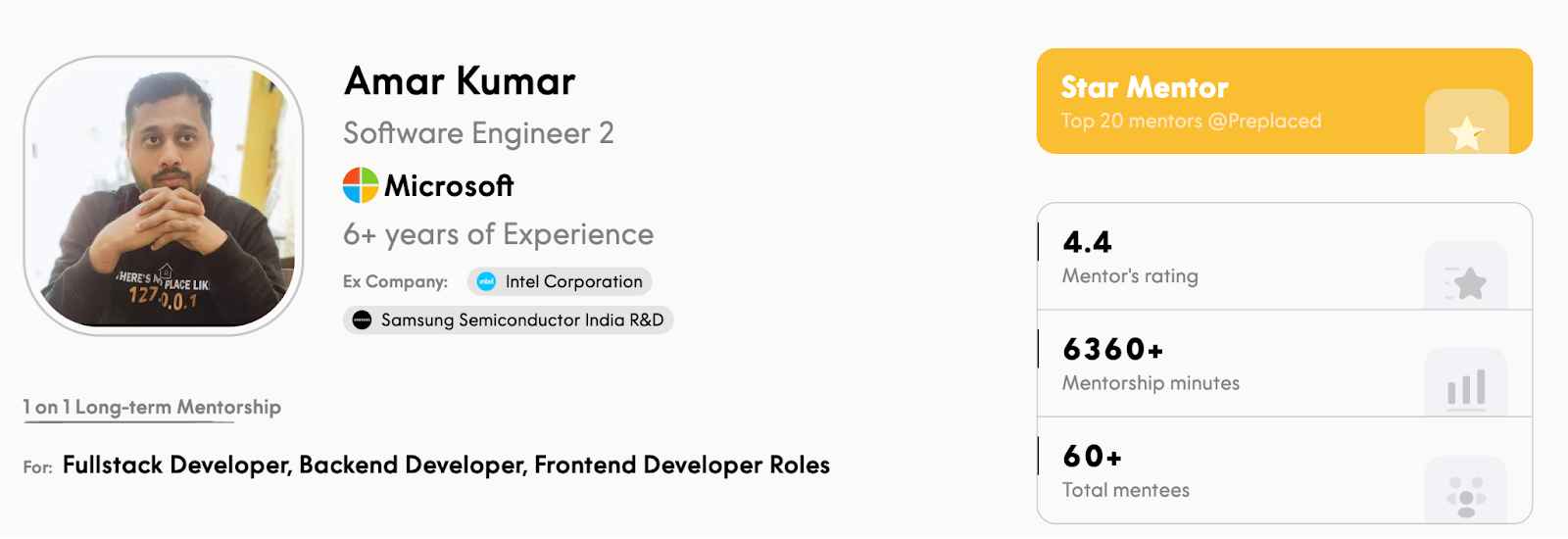 Mentor Profile - Amar Kumar