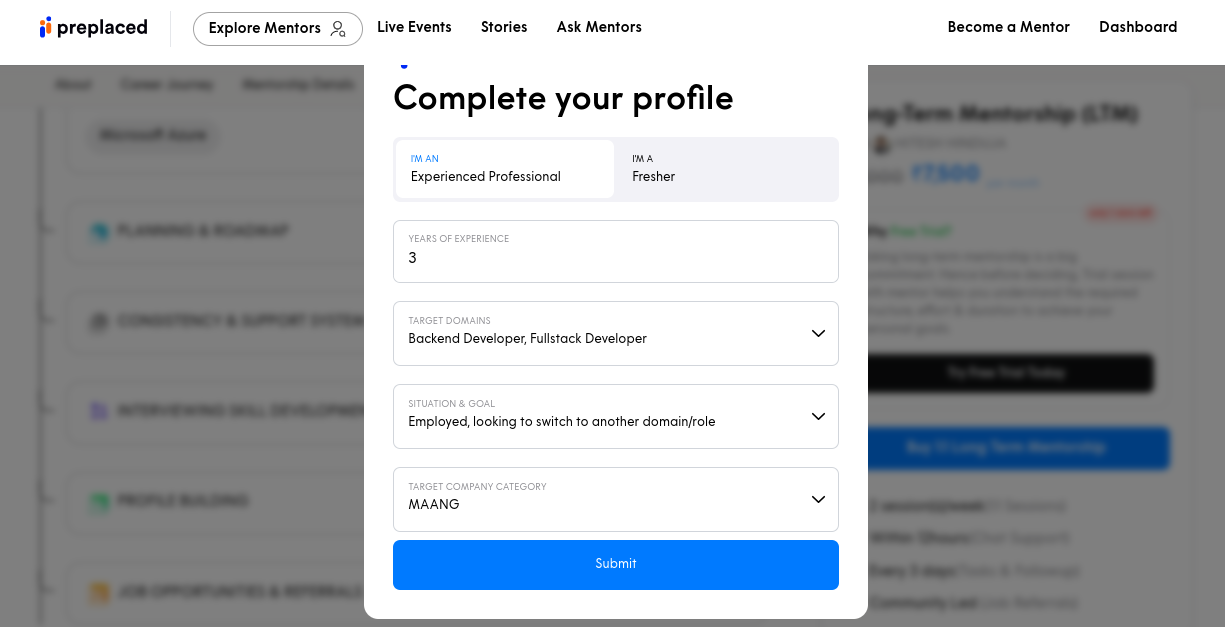 Complete your profile