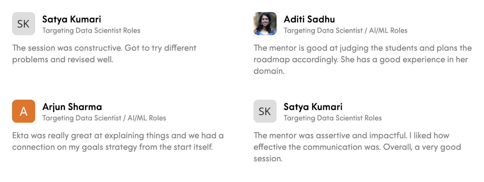 Mentee Reviews - Ekta Shah