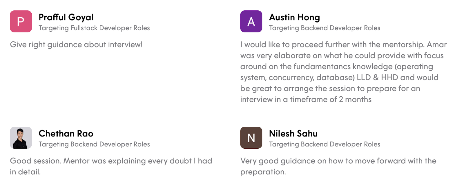Mentee Reviews - Amar Kumar