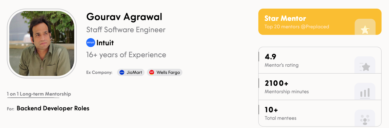 Mentor Profile - Gourav Agrawal