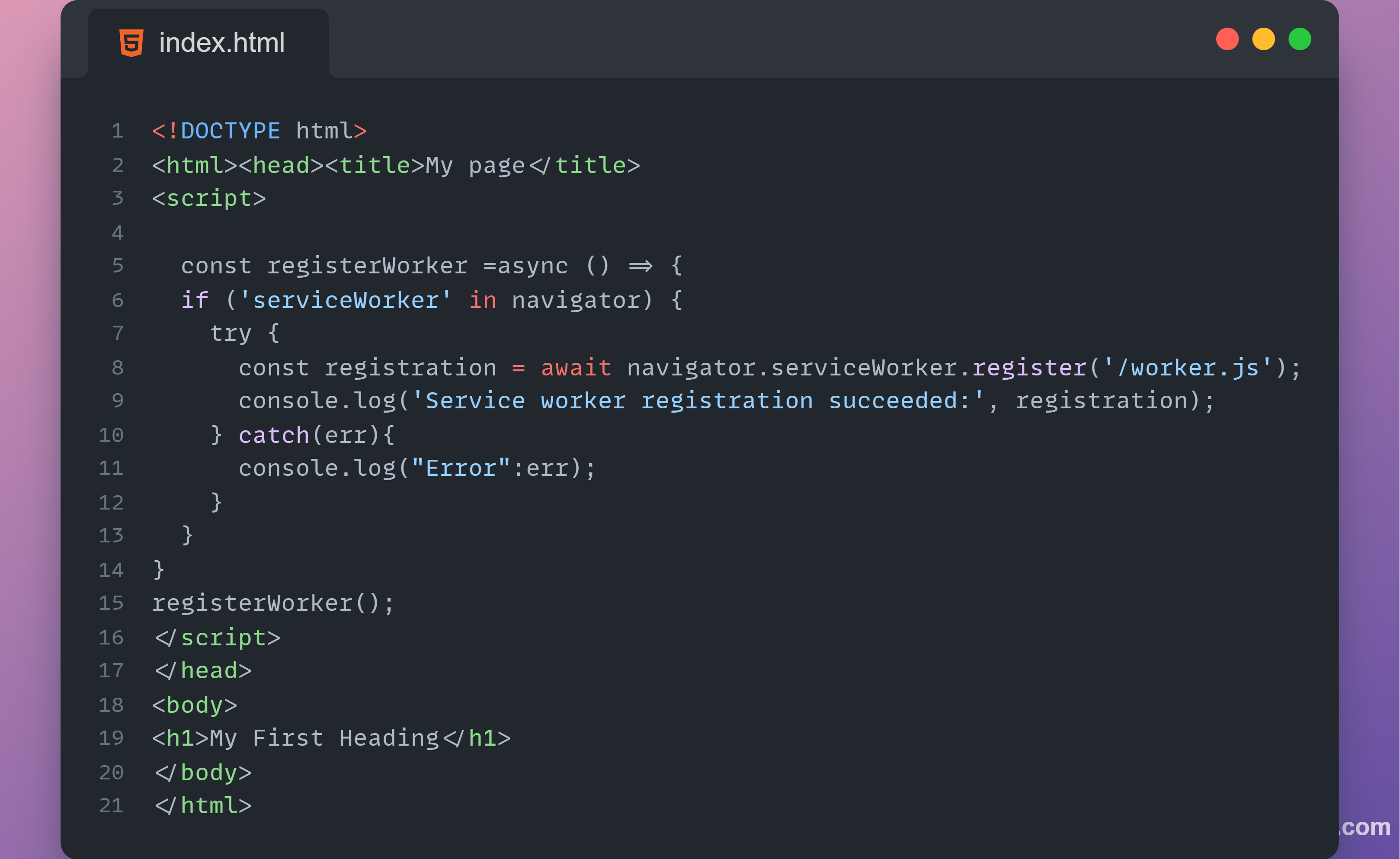 HTML snippet