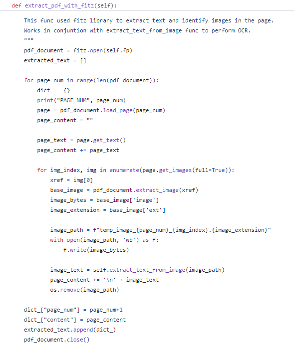 Extracting text from PDF with Fitz library