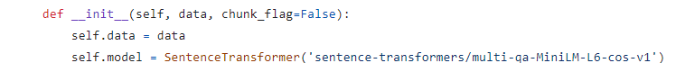 Initializing the sentence transformers model