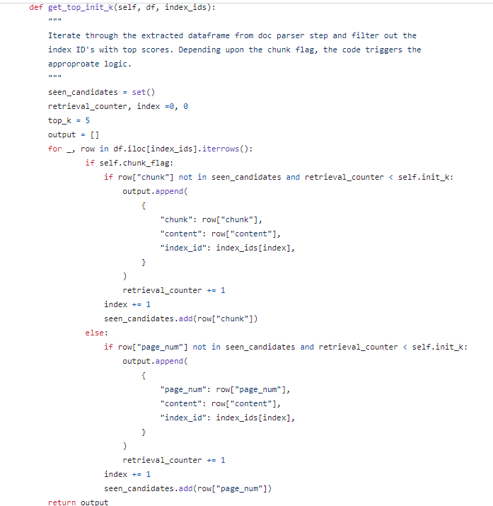 Retrieve top k matches from the similarity scores and index ID’s