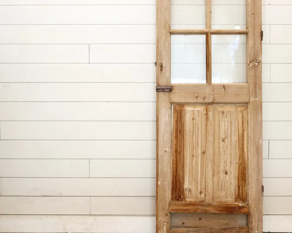 19TH CENTURY SINGLE DOOR WITH GLASS