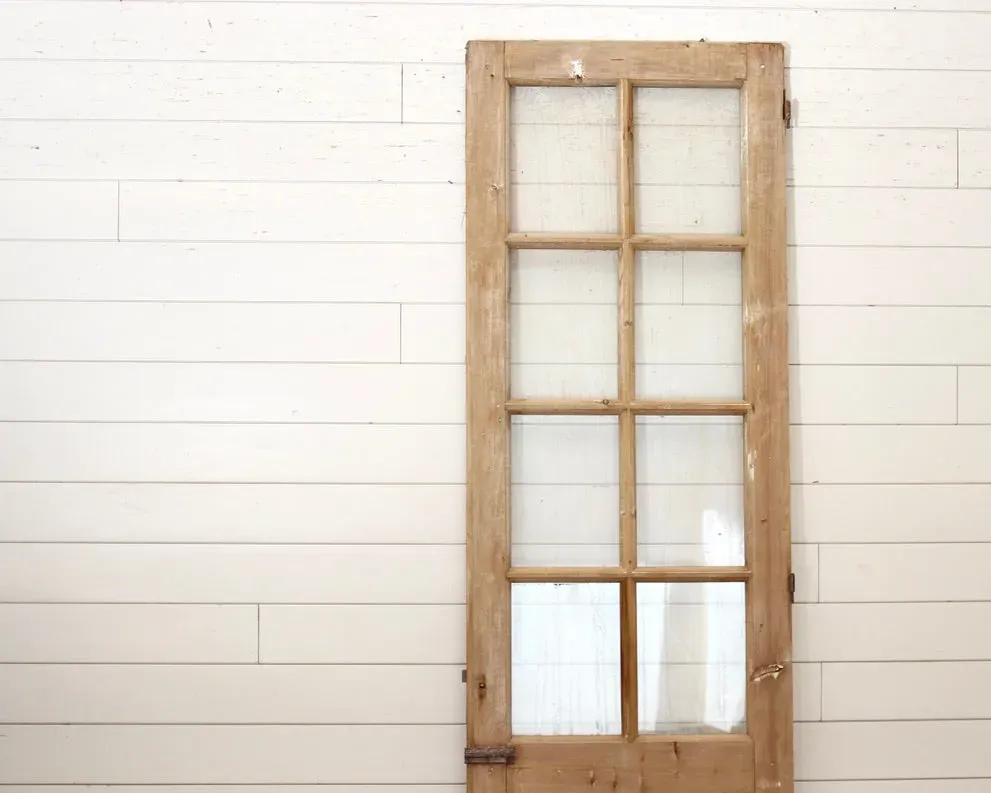 19TH CENTURY SINGLE DOOR WITH GLASS