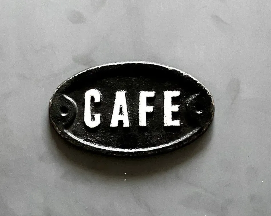 Cast Iron "Cafe" Plaque