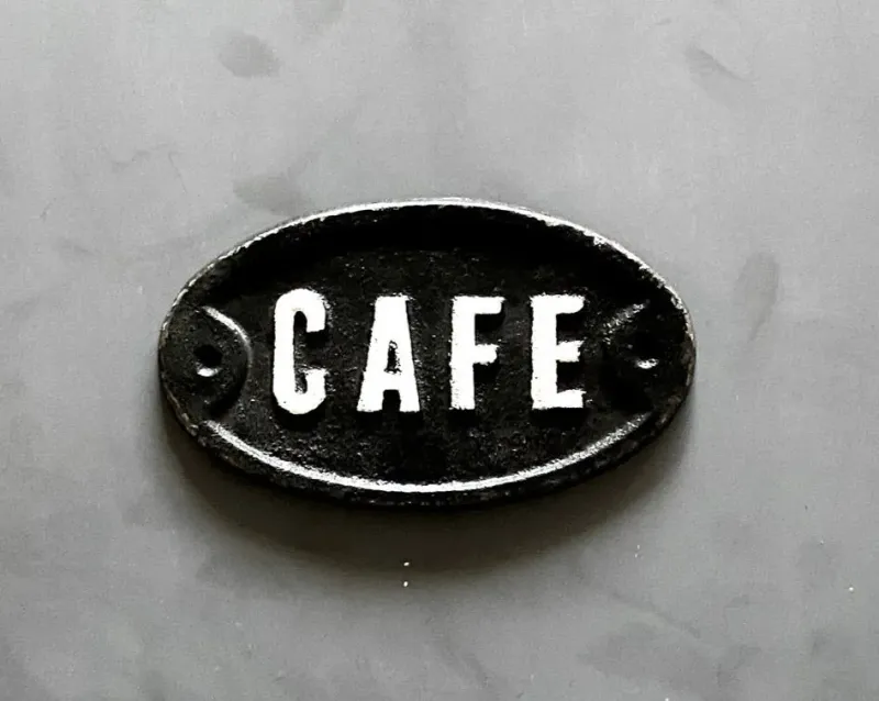 Cast Iron "Cafe" Plaque