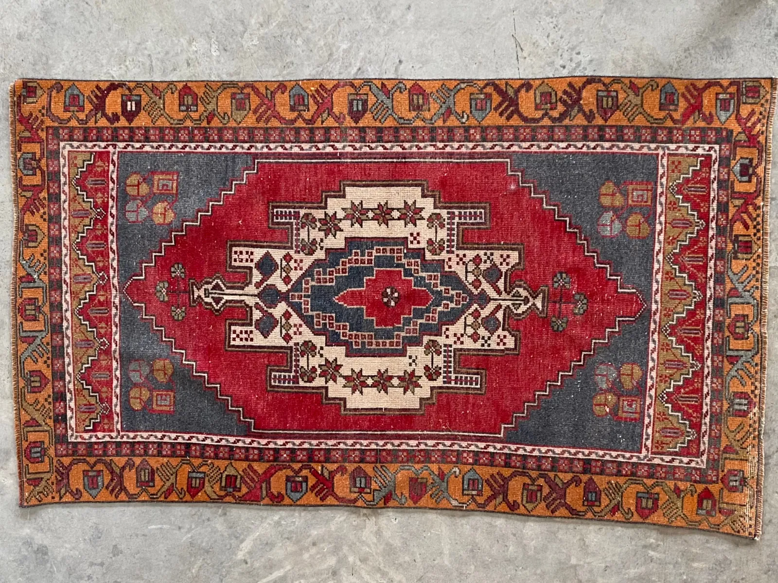 Vintage Turkish Rug; 6'4" x 3'8"