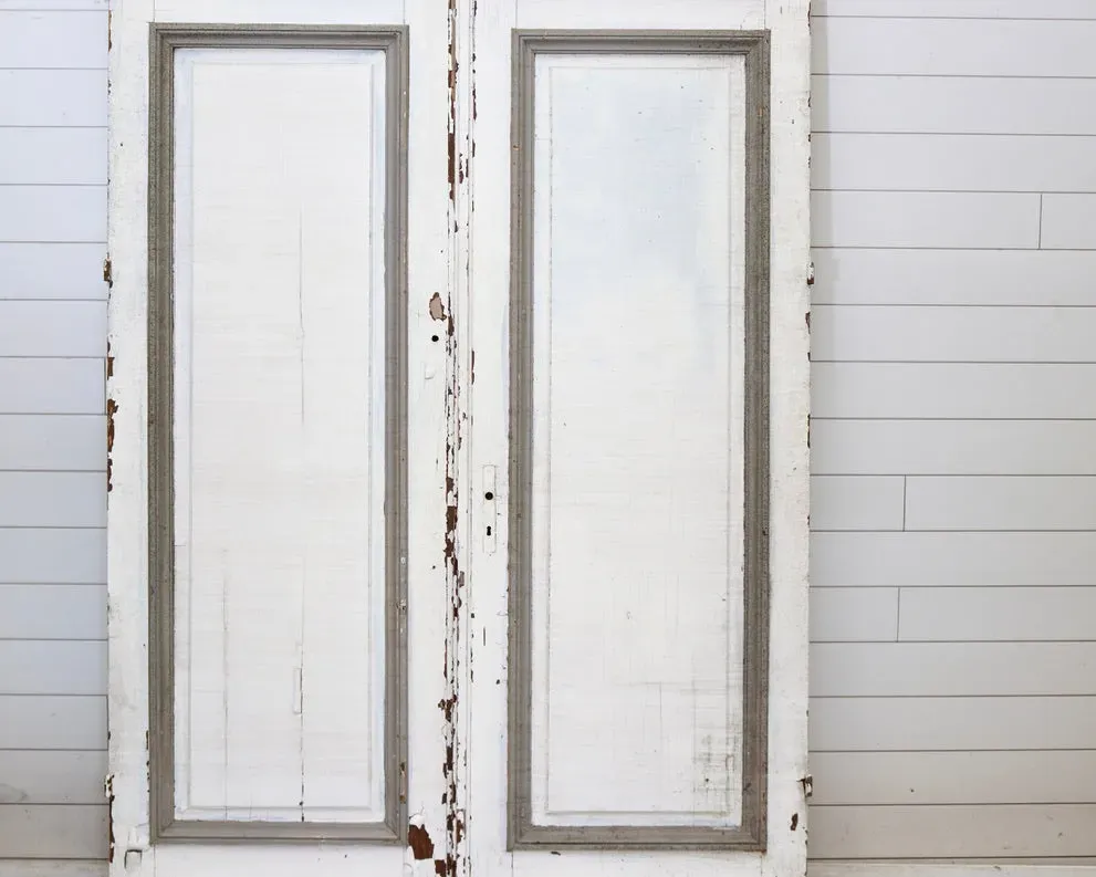 ORIGIN FRANCE: 19TH CENTURY OAK FRENCH DOOR PAIR