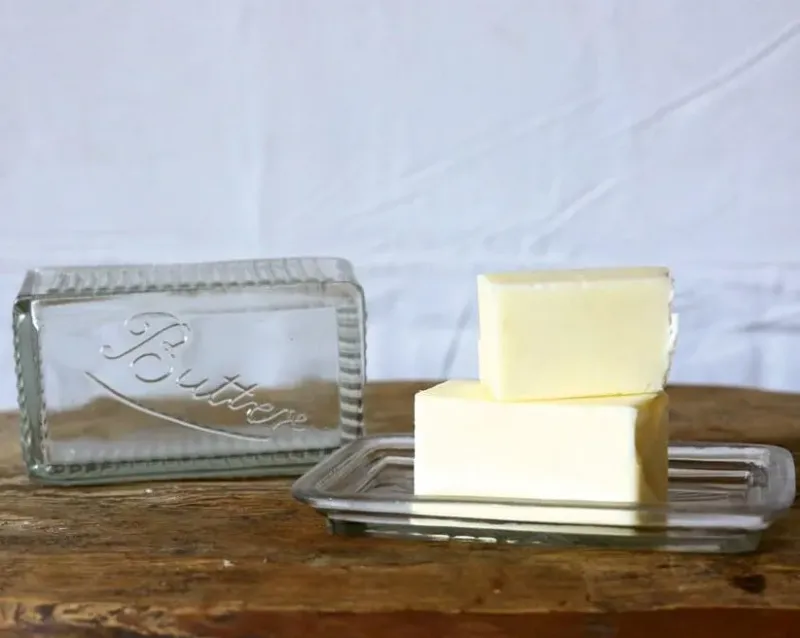 Pressed Glass Butter Dish