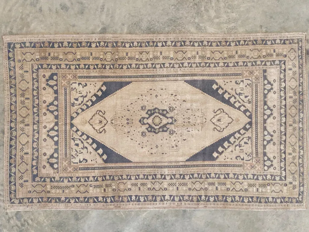 Vintage Turkish Oushak Rug; 7'7" x 4'8"