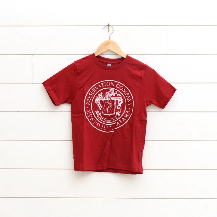 Youth Preservation Company Logo T-Shirt in Cardinal