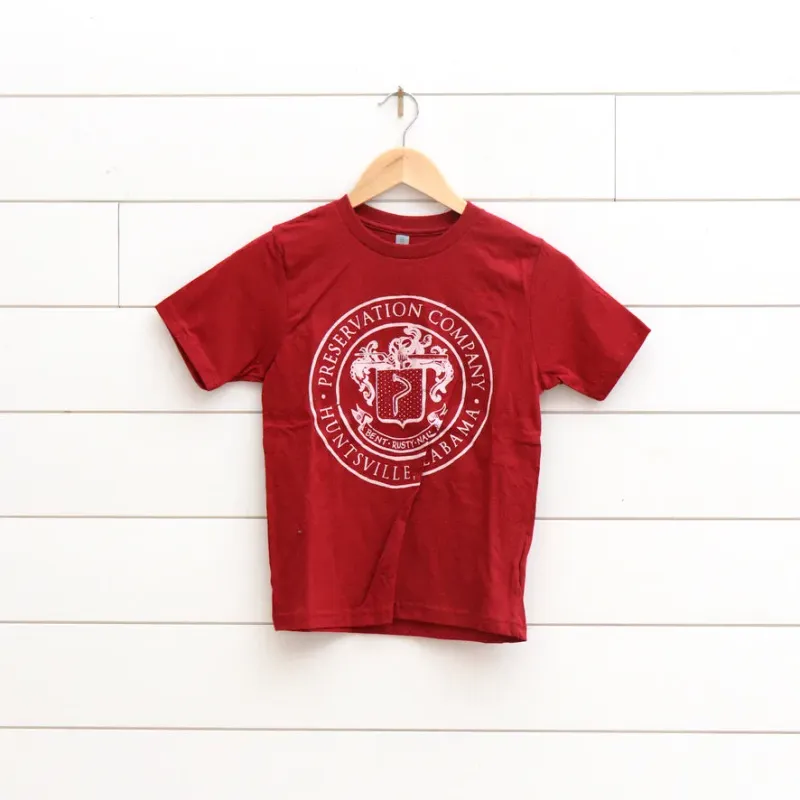 Youth Preservation Company Logo T-Shirt in Cardinal