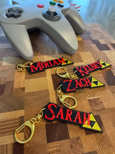 Custom Hylian Name Keychain – Personalized Gamer Gift, Fantasy RPG Inspired Key Ring