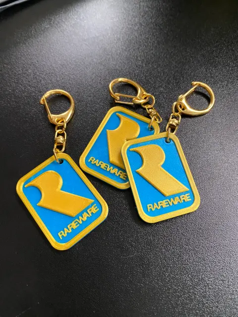 Rareware Keychain | Retro Gaming Gift | N64 Logo Keychain for Gamers & Collectors | 3D Printed Nintendo-Inspired Nostalgic Accessory