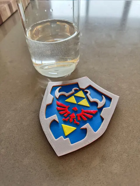 Hylian Shield Zelda Coaster (Ocarina of Time) | 3D Printed Gamer Decor, Retro Gaming Gift
