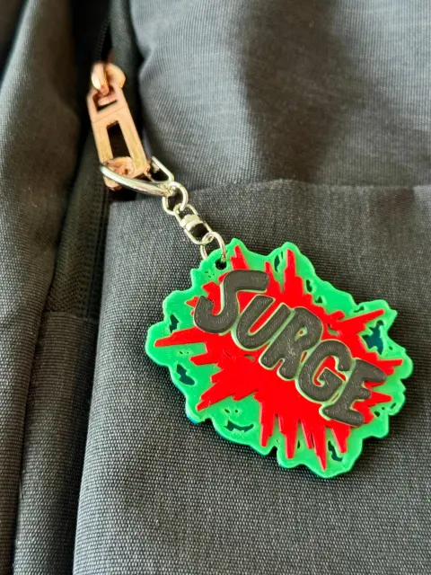 SURGE Soda Keychain, 90s Nostalgia Gift for Collectors & Retro Fans