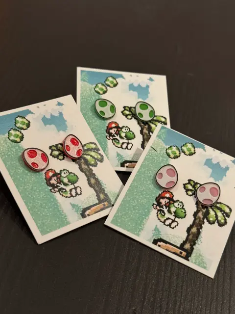 Yoshi Egg Stud Earrings - Thumbnail 4