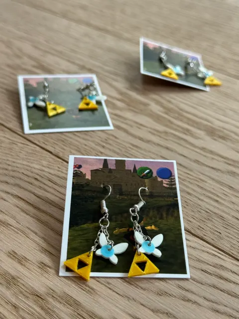 Zelda Navi Triforce Earrings - Thumbnail 2