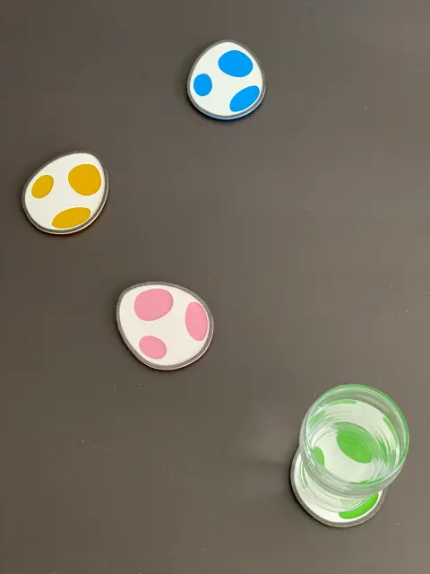Yoshi Egg Coasters 3D | Nintendo Retro Gift | Gaming Decor Set | Easter Egg Decorations