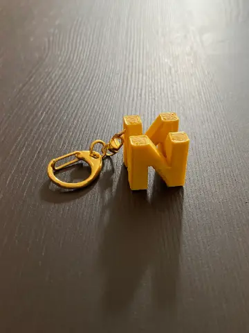 N64 Logo Keychain: Retro Gold Nintendo Gamer Gift - Thumbnail 2