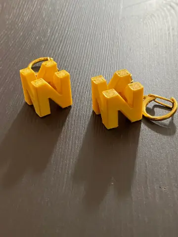 N64 Logo Keychain: Retro Gold Nintendo Gamer Gift - Thumbnail 3