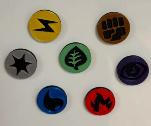 Pokémon Type Badge Magnet Set – Original 150 (Set of 7) - Thumbnail 5