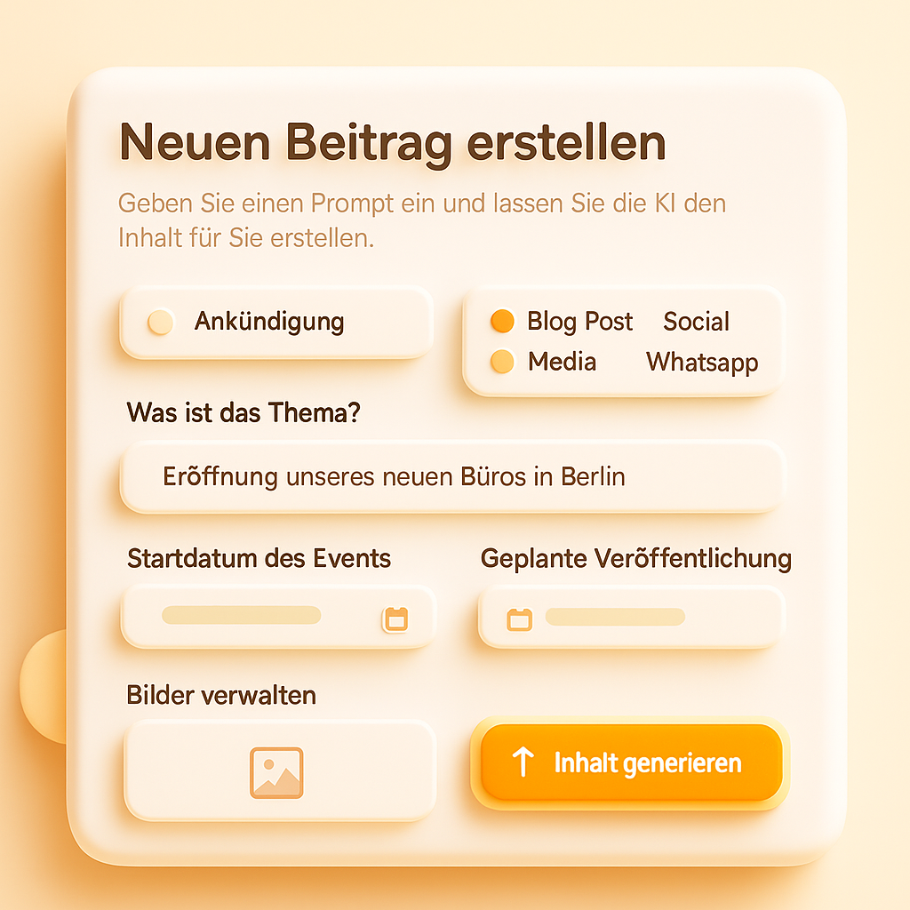 Illustration of AI generating content