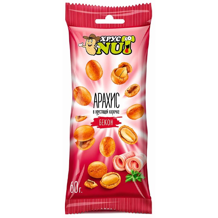 Арахис в хрустящей корочке ХРУСТ NUT "Бекон" 50/60гр