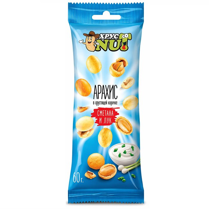 Арахис в хрустящей корочке ХРУСТ NUT "Сметана лук" 50/60гр