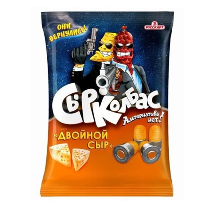 Кукурузные снеки со вкусом "Двойной сыр" "СЫРКОЛБАС" 100г