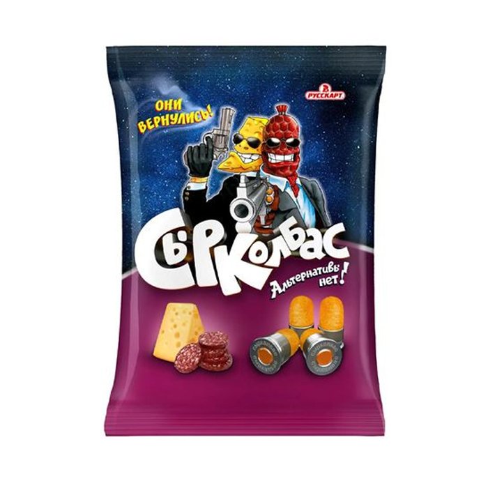 Кукурузные снеки со вкусом "Сыр и колбаса" "СЫРКОЛБАС" 100г