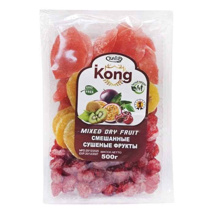 Сушеные фрукты Микс (маракуйя, Киви, Вишня) KONG 500гр
