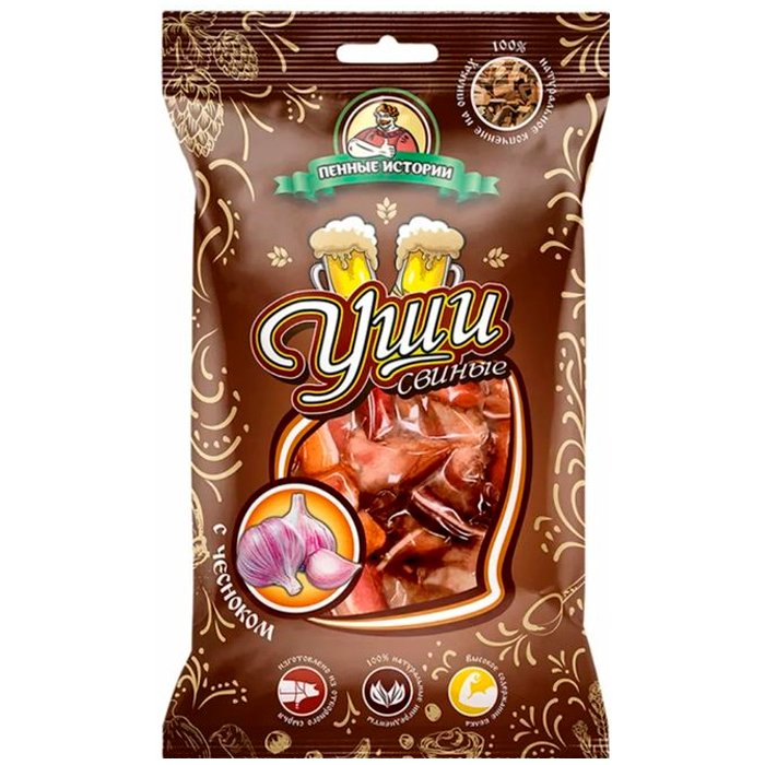 Свиные уши "с чесноком" "Пенные истории" 90/100г