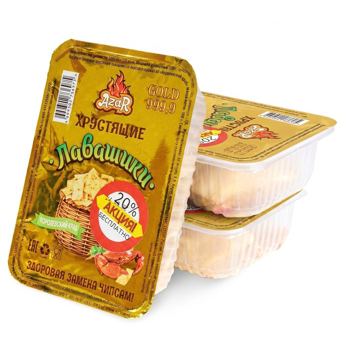 Азар "Лавашики" со вкусом Королевский краб 100г