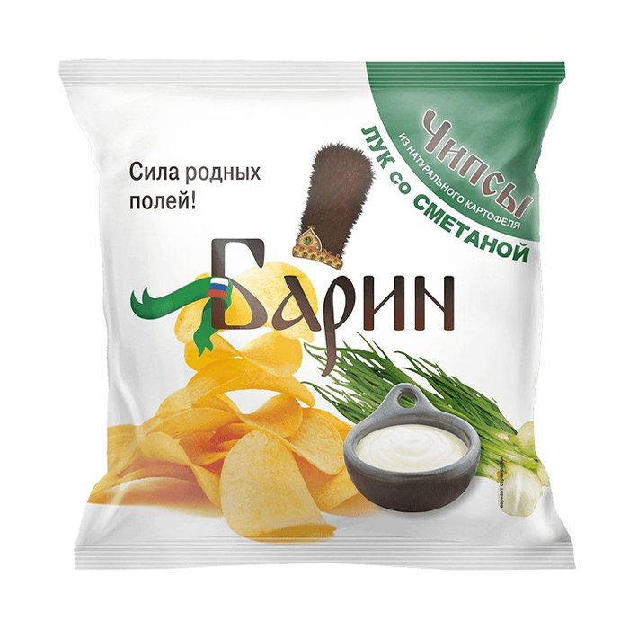 Чипсы БАРИН Сметана и лук 70гр