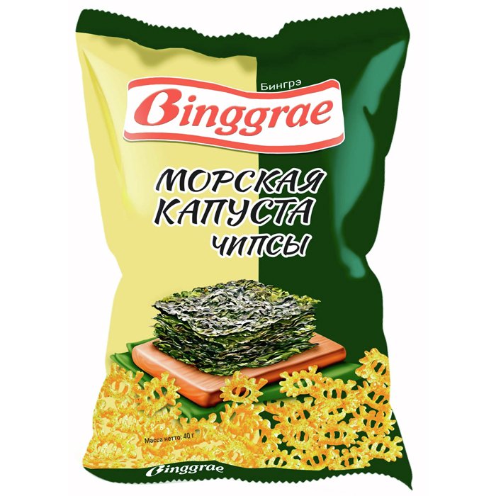 Чипсы БИНГРЭ Морская капуста (Binggrae) 40гр