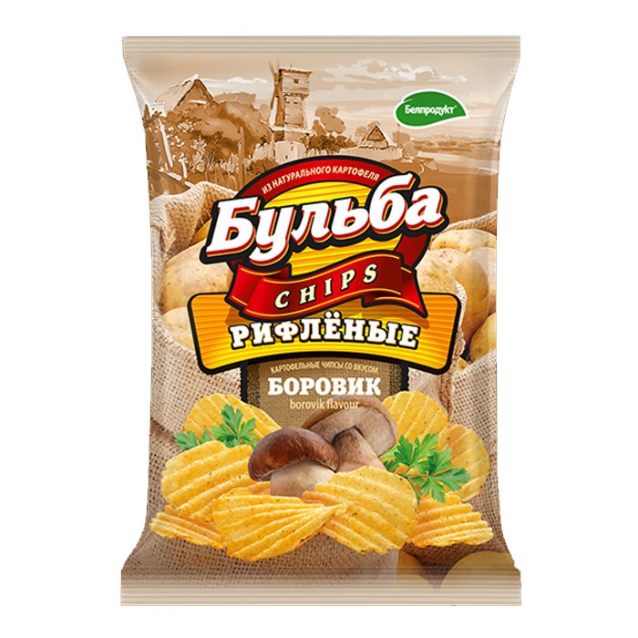 Чипсы из картофеля  "Бульба chips" Рифленые со вкусом боровиков 75г