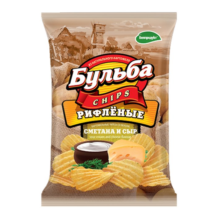 Чипсы из картофеля "Бульба chips" Рифленые со вкусом сметаны и сыра 75г