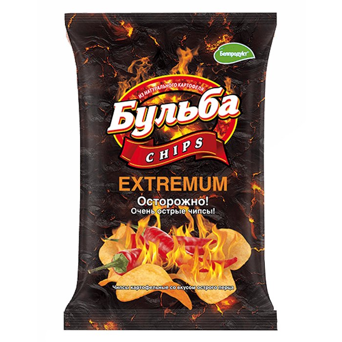 Чипсы из сырого картофеля "Бульба chips"EXTREMUM" со вкусом острого перца 75г