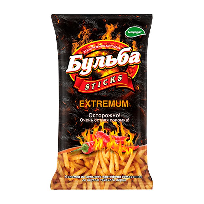Соломка "Бульба Sticks EXTREMUM"со вкусом тайского перца обжаренная 75г (черный пакет)