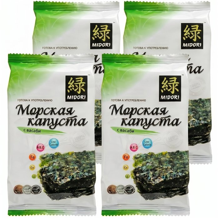 Мидори морская капуста с васаби (блок 4шт по 5г)
